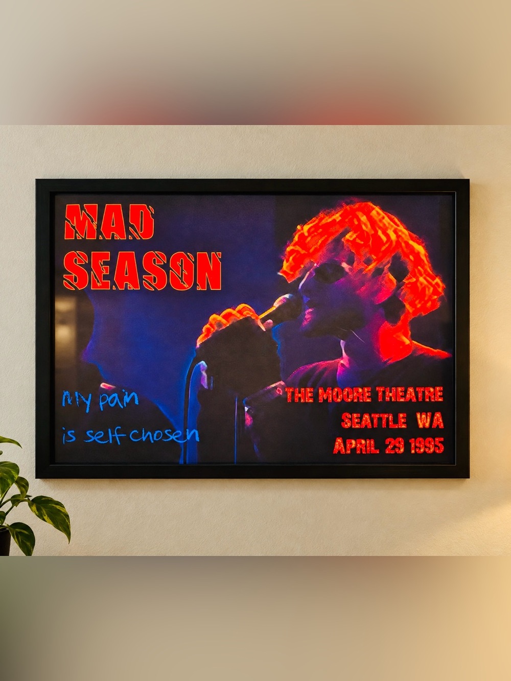 Extremely Rare Mad Season “The Moore Theatre” Concert Poster — Seattle 1995